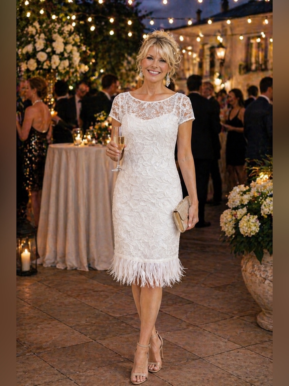 Kay Unger New York – Old Hollywood Lace & Feather Glamour